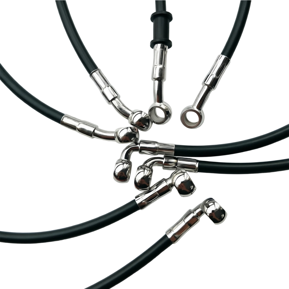 สีดำ 28 ° -90 °   สายเบรกไฮดรอ - Brake Line Motorcycle บทวิจารณ์และราคา